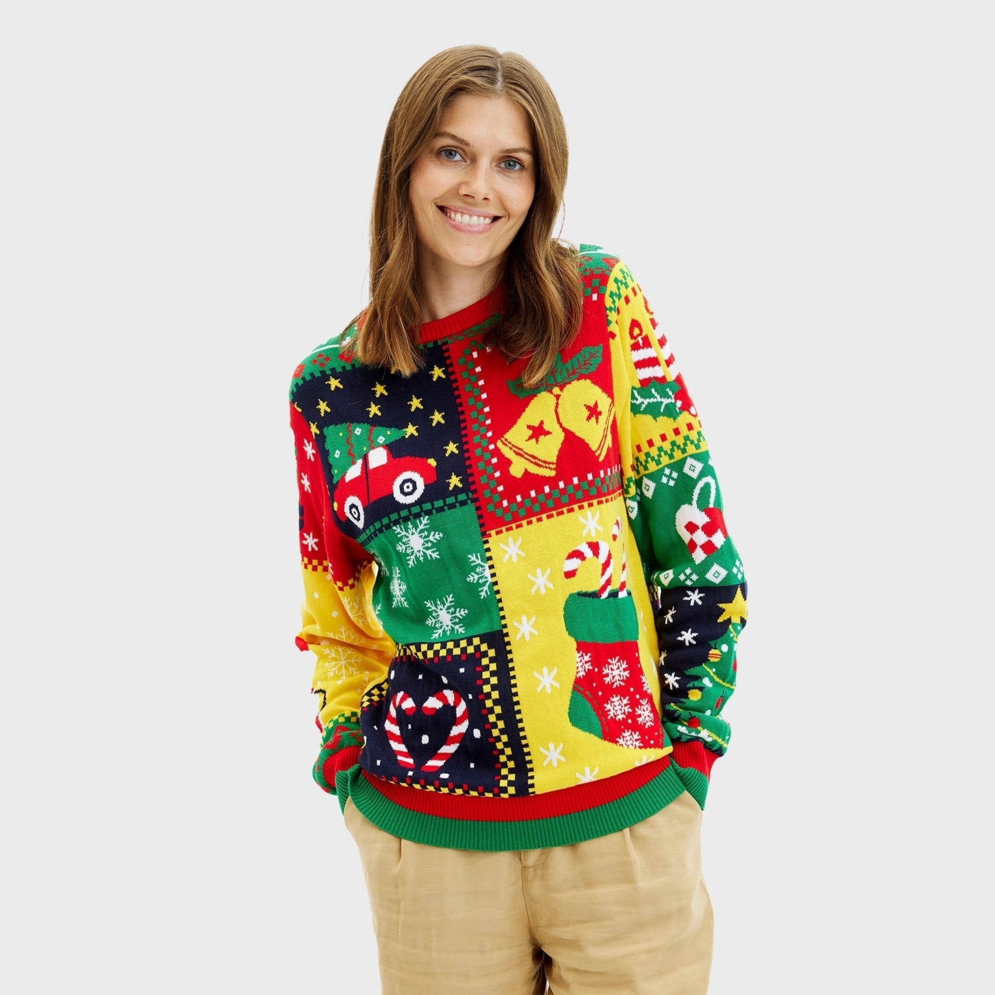 The Patchwork Christmas Sweater β Women